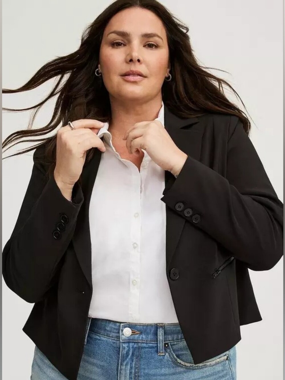 NEW | Torrid | Textured Crop Blazer | Black | 1X